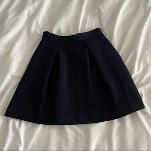 3.1 PHILLIP LIM Navy Wool Box Pleat Mini Skirt